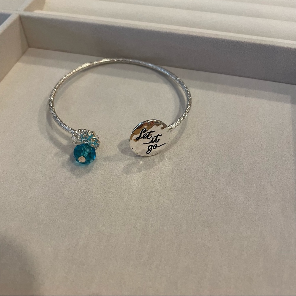 Let It Go Adjustable Bracelet with snowflake and shiny bead